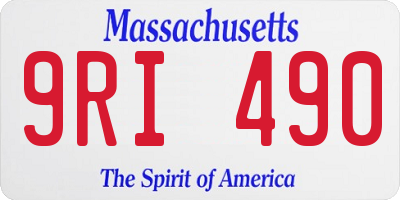 MA license plate 9RI490