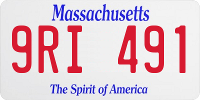 MA license plate 9RI491
