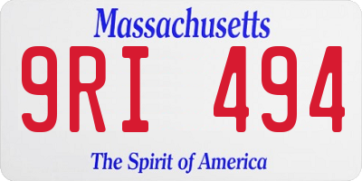 MA license plate 9RI494