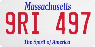 MA license plate 9RI497
