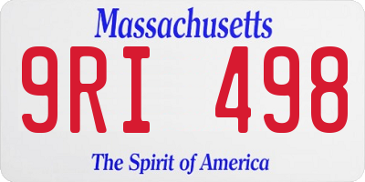 MA license plate 9RI498