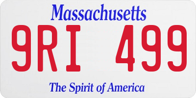 MA license plate 9RI499