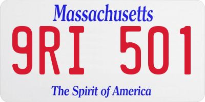 MA license plate 9RI501