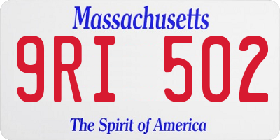 MA license plate 9RI502