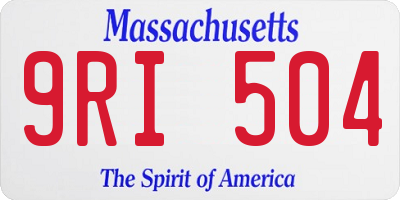 MA license plate 9RI504