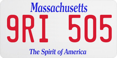MA license plate 9RI505