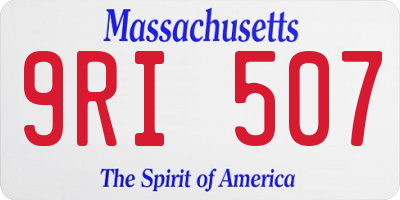 MA license plate 9RI507