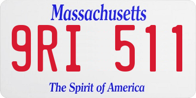 MA license plate 9RI511