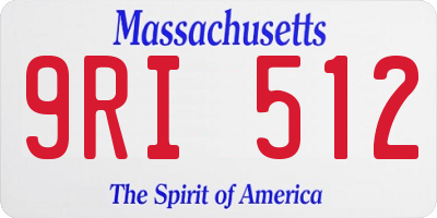 MA license plate 9RI512