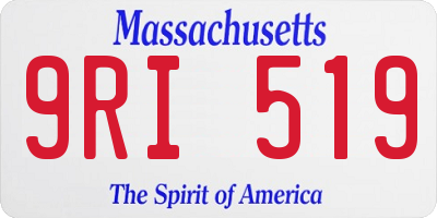 MA license plate 9RI519
