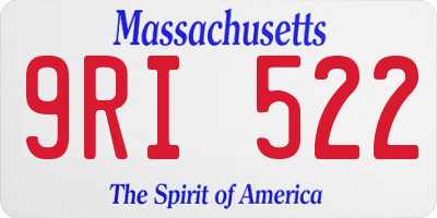 MA license plate 9RI522