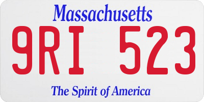 MA license plate 9RI523