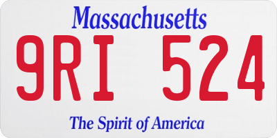 MA license plate 9RI524