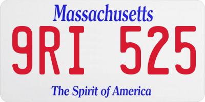 MA license plate 9RI525