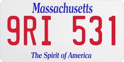 MA license plate 9RI531