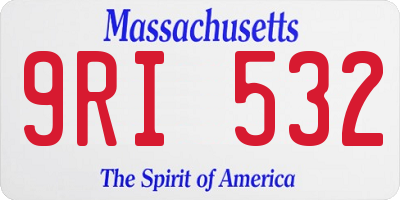 MA license plate 9RI532