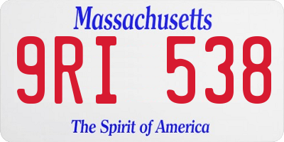 MA license plate 9RI538
