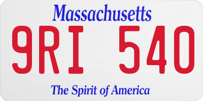 MA license plate 9RI540