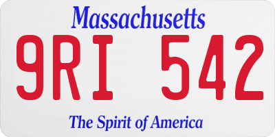 MA license plate 9RI542