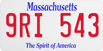 MA license plate 9RI543