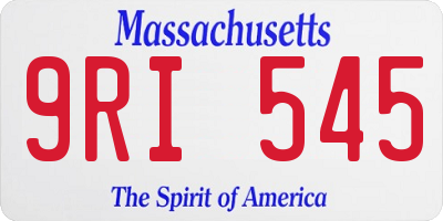 MA license plate 9RI545