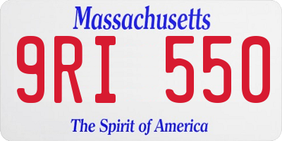 MA license plate 9RI550