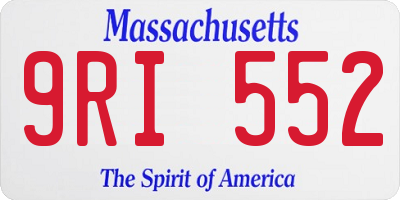 MA license plate 9RI552