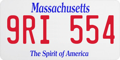 MA license plate 9RI554
