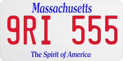 MA license plate 9RI555