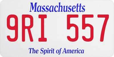 MA license plate 9RI557