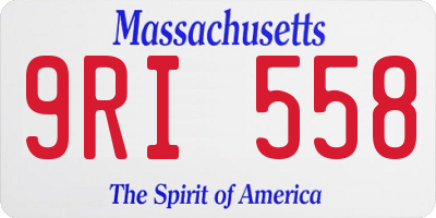 MA license plate 9RI558