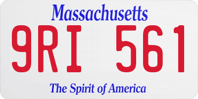 MA license plate 9RI561