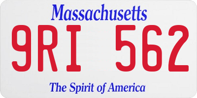 MA license plate 9RI562