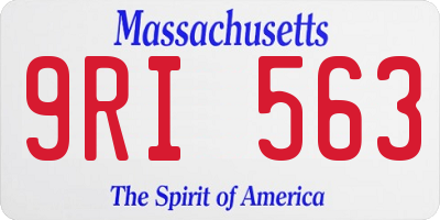 MA license plate 9RI563