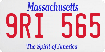 MA license plate 9RI565
