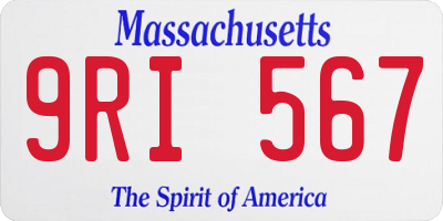 MA license plate 9RI567