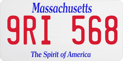 MA license plate 9RI568