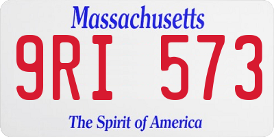 MA license plate 9RI573