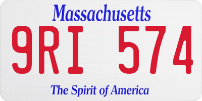 MA license plate 9RI574