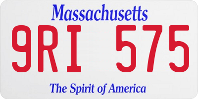MA license plate 9RI575