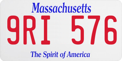 MA license plate 9RI576
