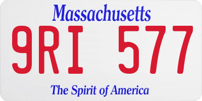 MA license plate 9RI577