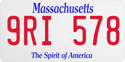MA license plate 9RI578