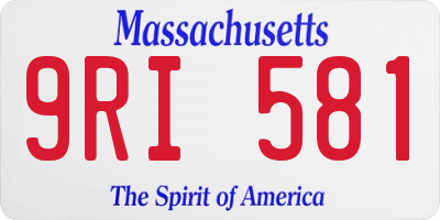 MA license plate 9RI581