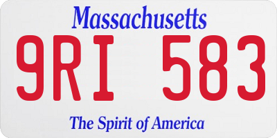 MA license plate 9RI583