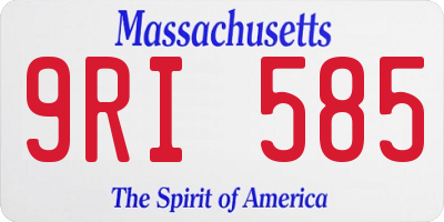MA license plate 9RI585