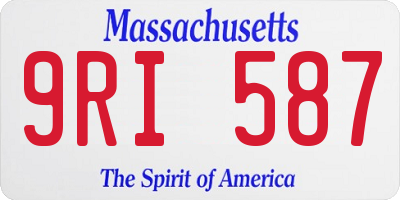 MA license plate 9RI587