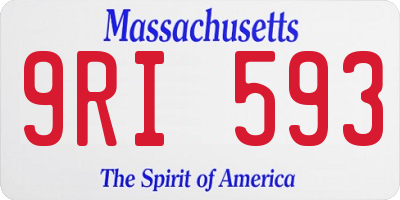 MA license plate 9RI593