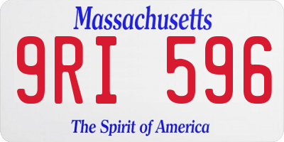 MA license plate 9RI596