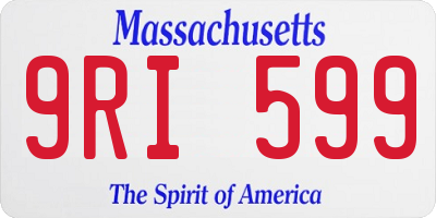 MA license plate 9RI599
